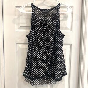 INC International Concepts Black and White Polka Dot Blouse